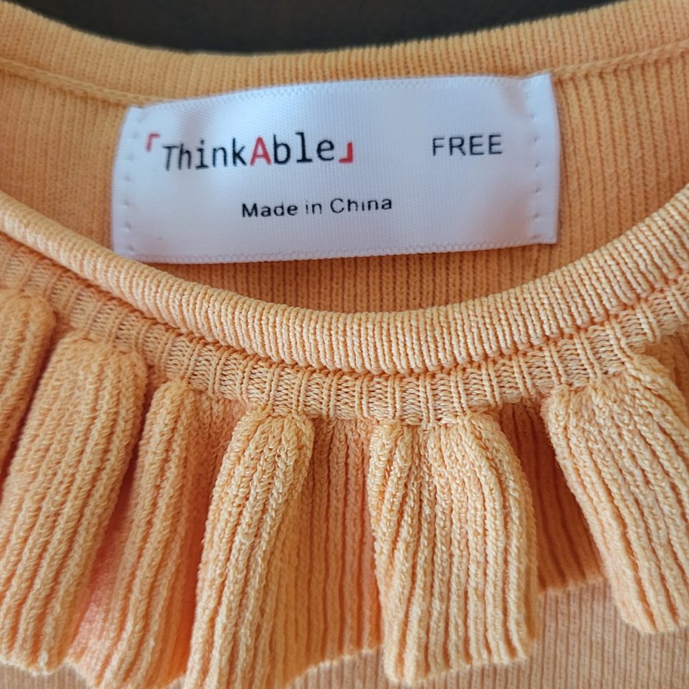 Thinkable Free Size Sleeveless Ruffle Crop Top - Picture 2 of 3